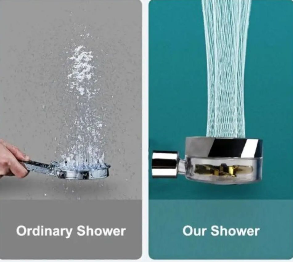 Pressurized Shower Head Turbine Shower