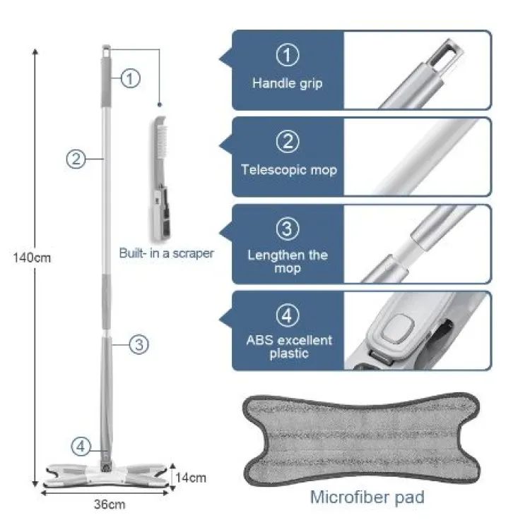 X Style Squeeze Floor Mops with Reusable Microfiber Pads