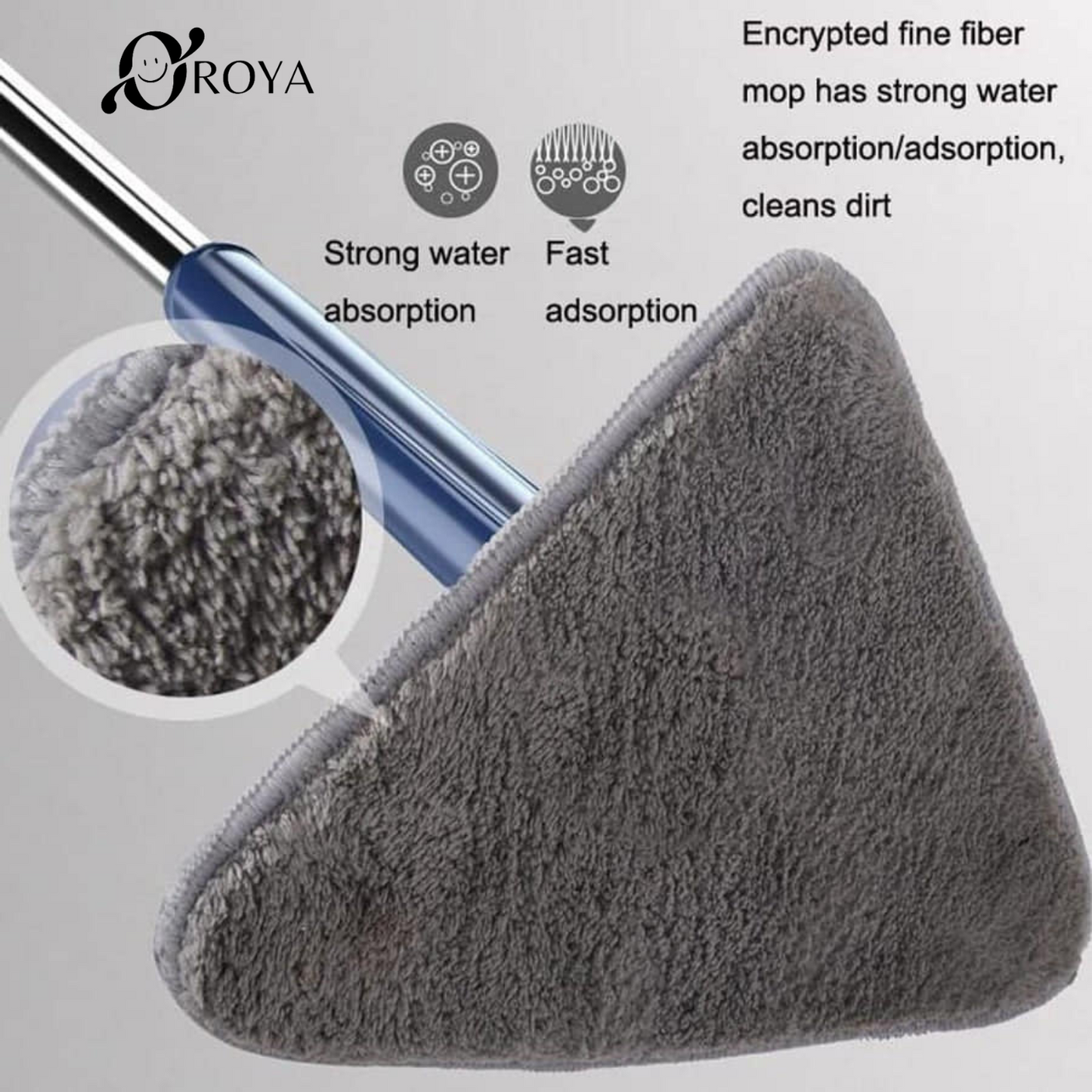 Extended Triangular Mop 360 Rotatable Twist Squeeze Wringing