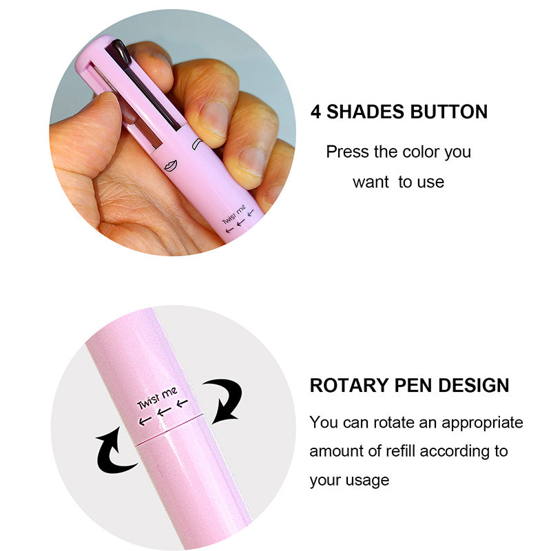 4 In 1 Waterproof Makeup Pen Eyebrow Pencil Long