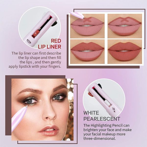 4 In 1 Waterproof Makeup Pen Eyebrow Pencil Long