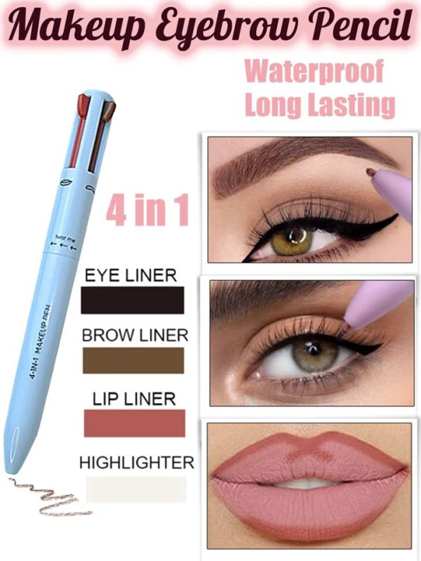 4 In 1 Waterproof Makeup Pen Eyebrow Pencil Long