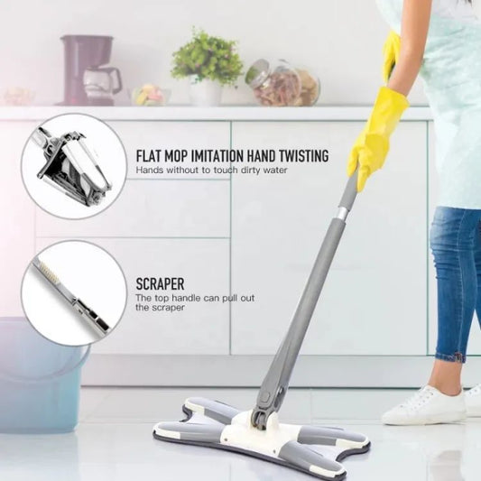 X Style Squeeze Floor Mops with Reusable Microfiber Pads