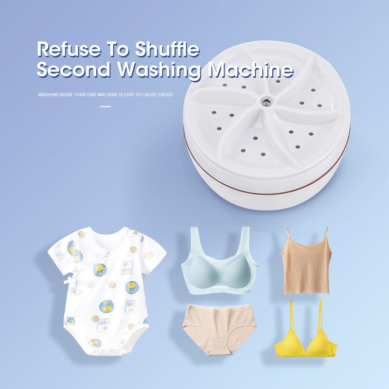 Mini Washing Machine Portable Ultrasonic Turbine Washer