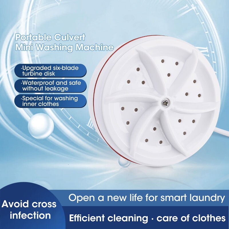 Mini Washing Machine Portable Ultrasonic Turbine Washer
