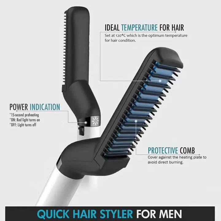 Hair & Beard Straightener Brush Comb