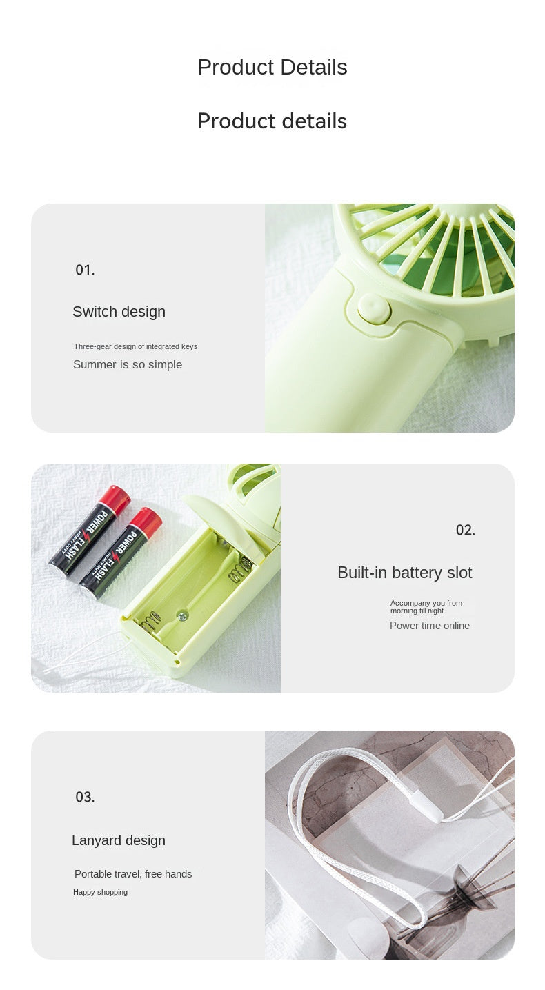 Handheld Mini Fan Portable USB Charging