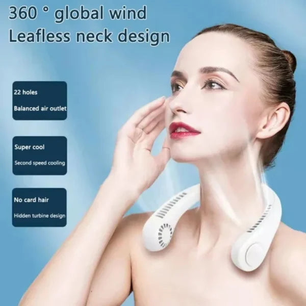 Neck Fan Portable Bladeless Hanging Neck 600mAh Rechargeable
