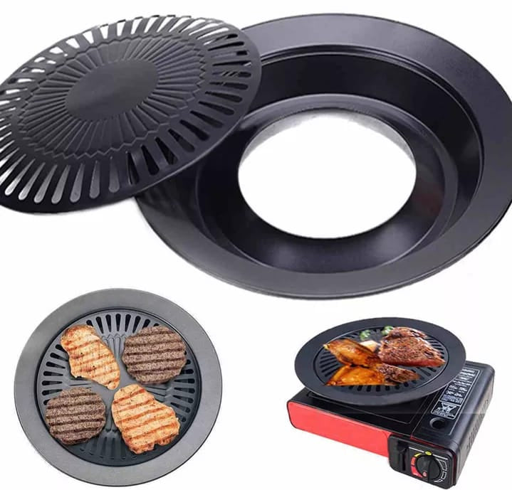 Outdoor Smokeless Non-stick Barbecue Grill Roaster Pan Stove Plate